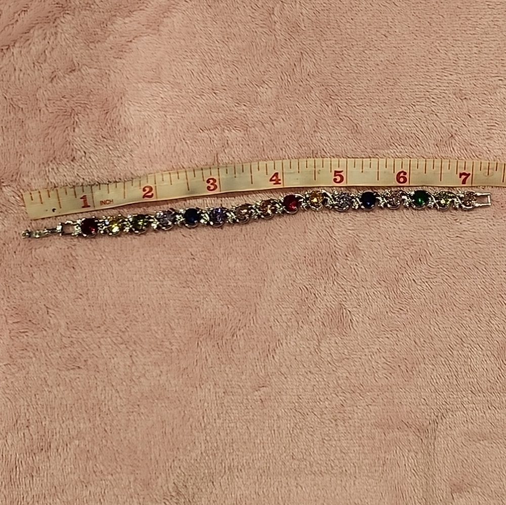 Elegant Multicolor Gemstone Bracelet - Picture 3 of 7